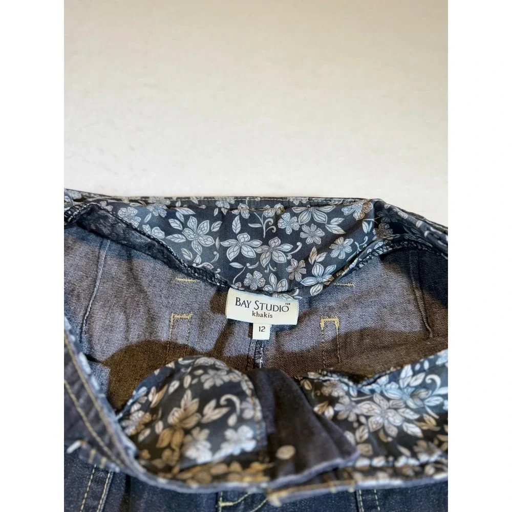 Bay Studio Khakis Women's Size 12 Cropped Jeans Dark Wash Denim